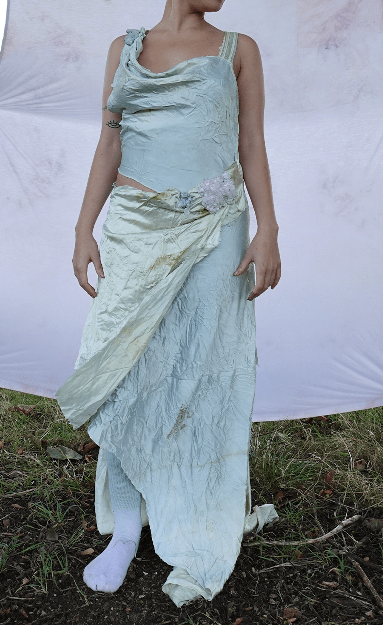 sage rosemary crystal manifestation dress-EIRINN HAYHOW-APOC STORE