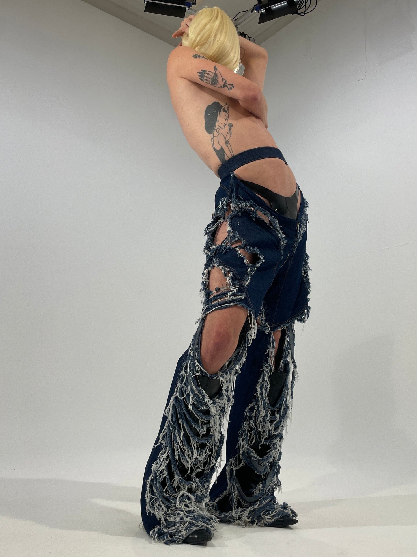 Shredded Denim Pants-Alectra Rothschild / Masculina-APOC STORE