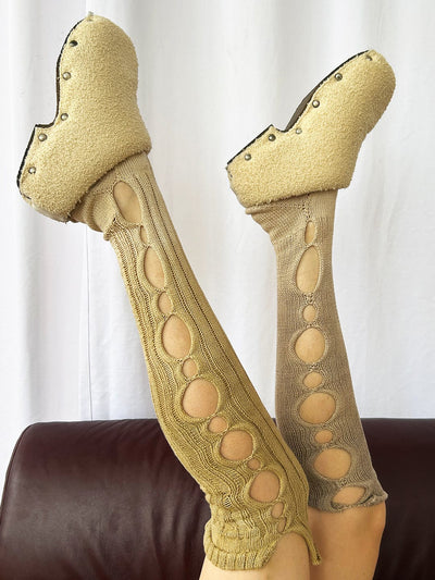 Grey Brown Dyed Orb Socks-GRACE GUI-APOC STORE