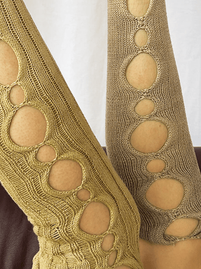 Grey Brown Dyed Orb Socks-GRACE GUI-APOC STORE