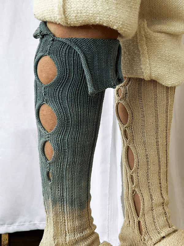Green Brown Dyed Orb Socks-GRACE GUI-APOC STORE