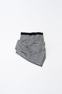 ASYMMETRIC DRAPED SKIRT (BLACK AND WHITE)-Lalameemee-APOC STORE