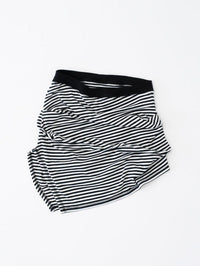ASYMMETRIC DRAPED SKIRT (BLACK AND WHITE)-Lalameemee-APOC STORE