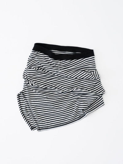 ASYMMETRIC DRAPED SKIRT (BLACK AND WHITE)-Lalameemee-APOC STORE