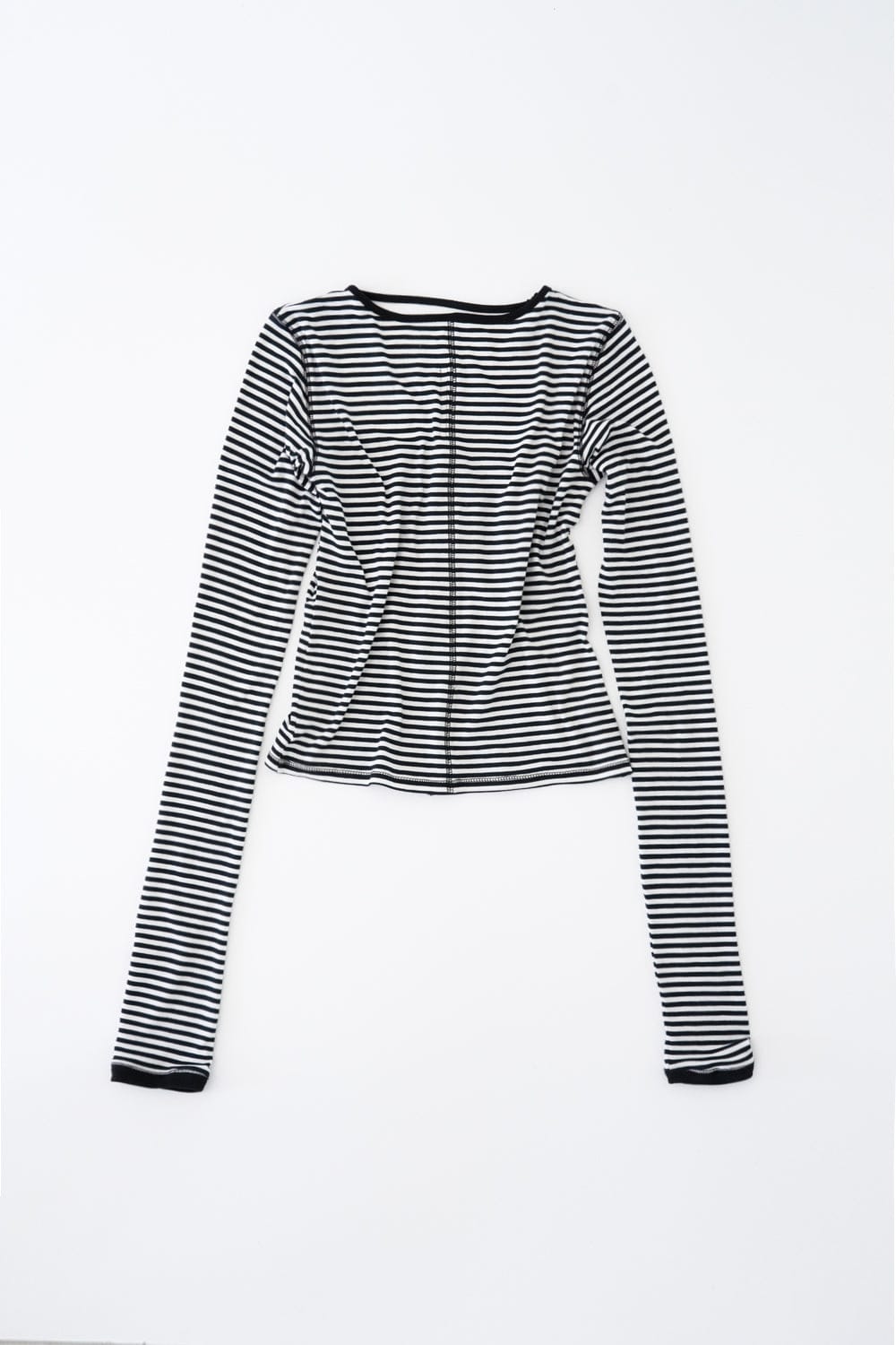 STRAP STRIPED CARDIGAN (BLACK AND WHITE)-Lalameemee-APOC STORE