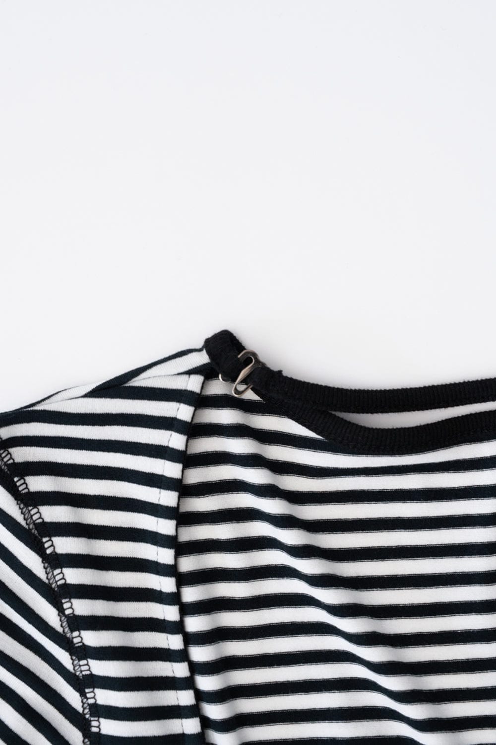 STRAP STRIPED CARDIGAN (BLACK AND WHITE)-Lalameemee-APOC STORE