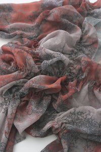 SHEER SMOCKING BLOUSE (SCARLET)-Lalameemee-APOC STORE