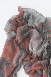 SHEER SMOCKING BLOUSE (SCARLET)-Lalameemee-APOC STORE