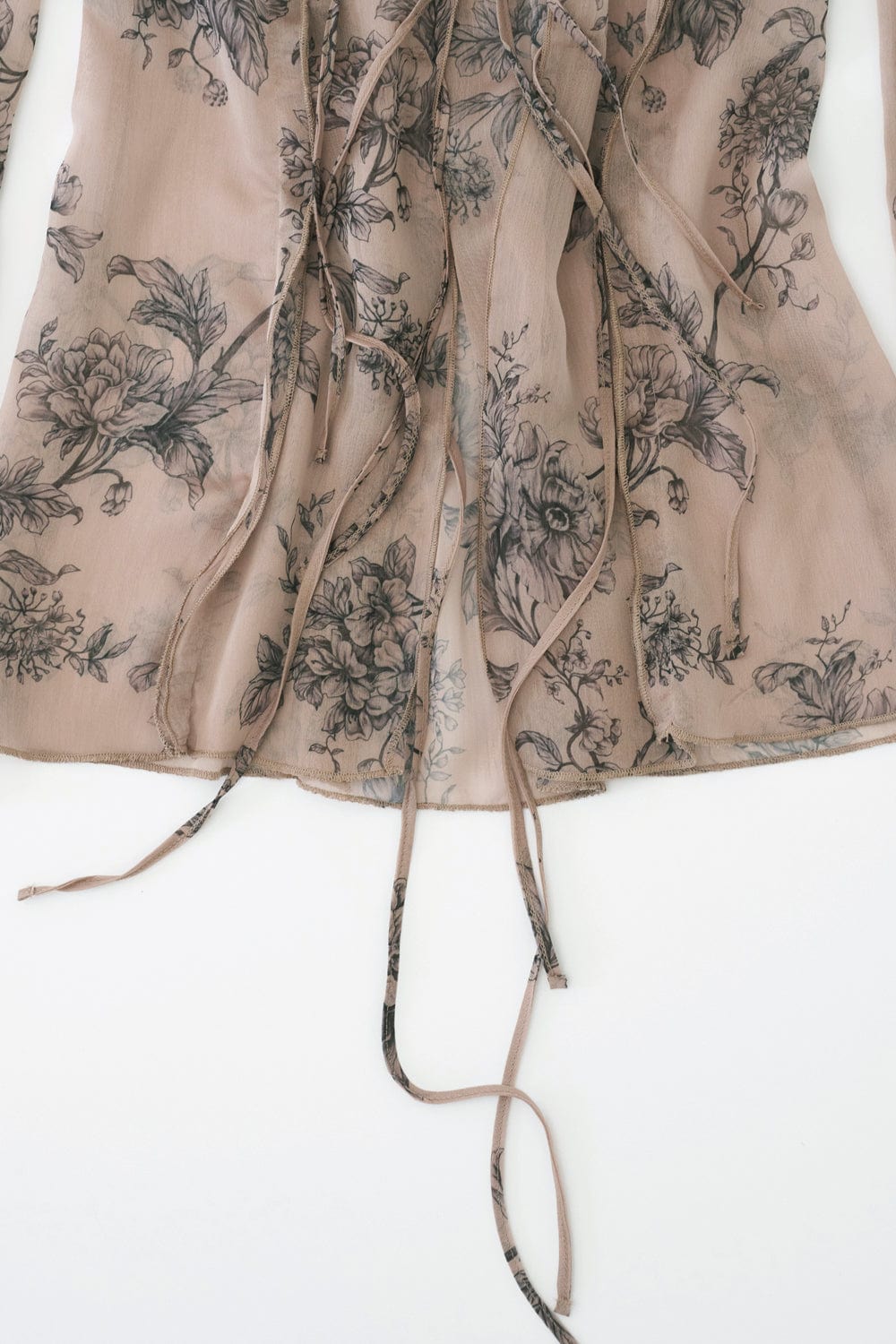 FLORAL CHIFFON BLOUSE (SAND)-Lalameemee-APOC STORE