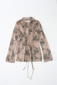 FLORAL CHIFFON BLOUSE (SAND)-Lalameemee-APOC STORE