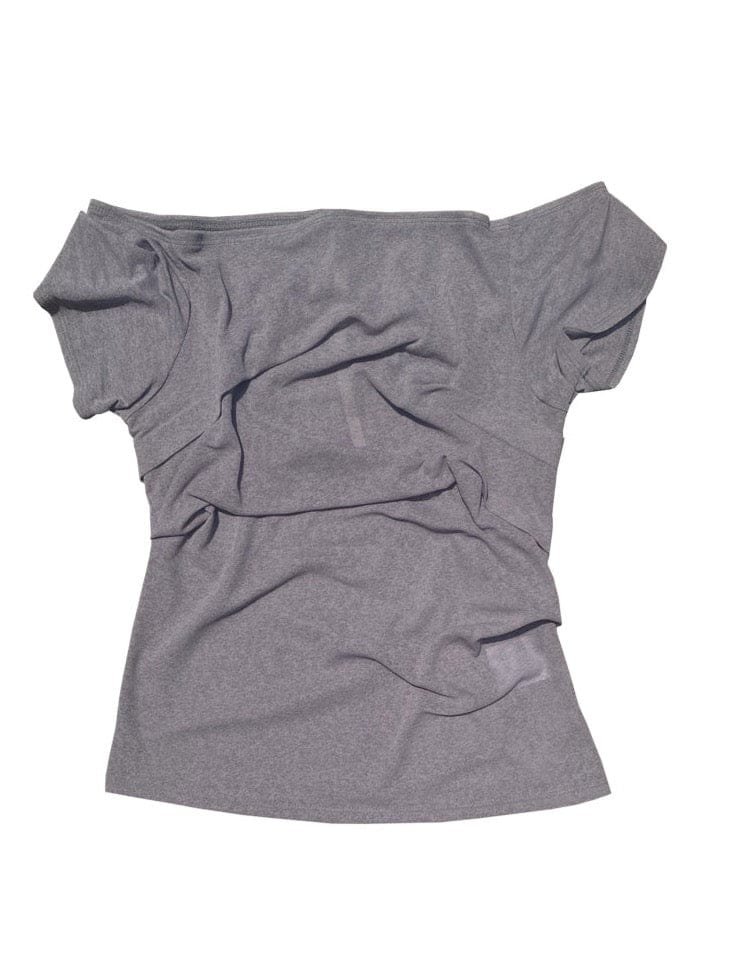 draping off-shoulder top grey-Lalameemee-APOC STORE