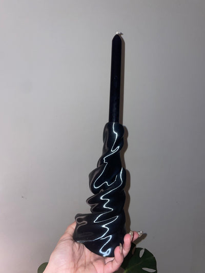 Sway-sway candleholder intense black-Solène Bonnet-APOC STORE