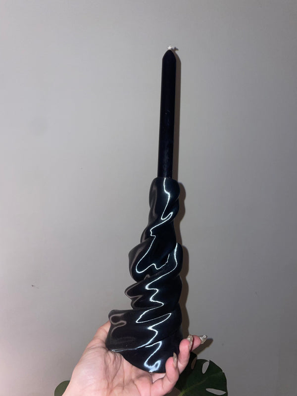 Sway-sway candleholder intense black-Solène Bonnet-APOC STORE