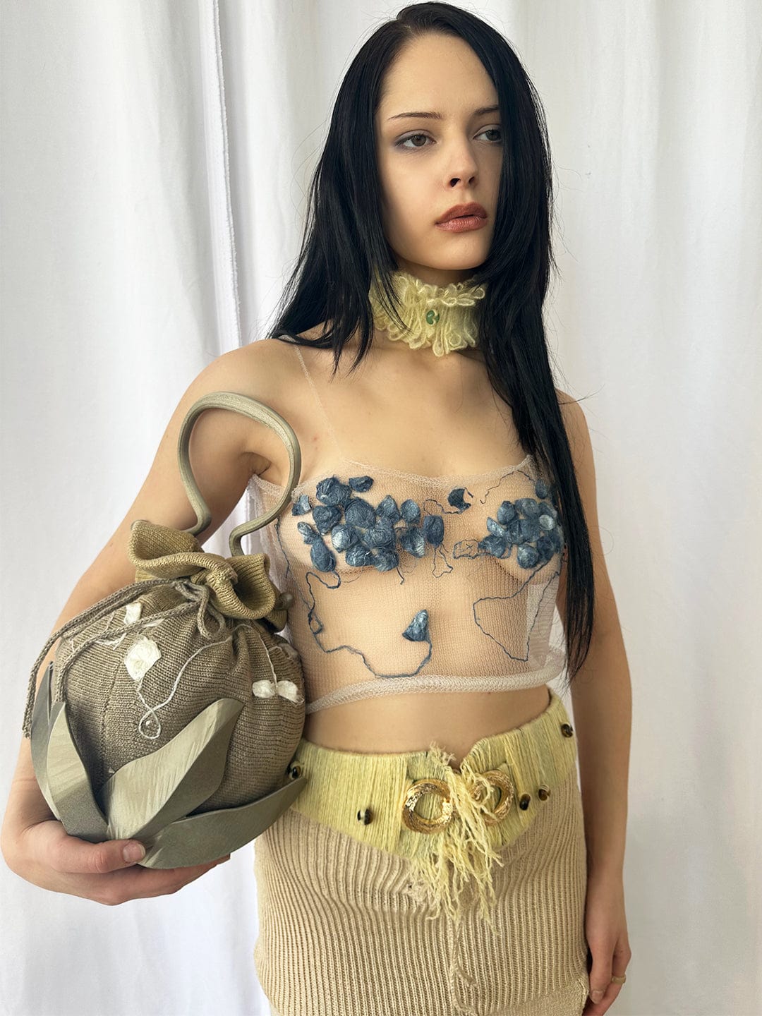 Tan Laurel Pouch Bag-GRACE GUI-APOC STORE