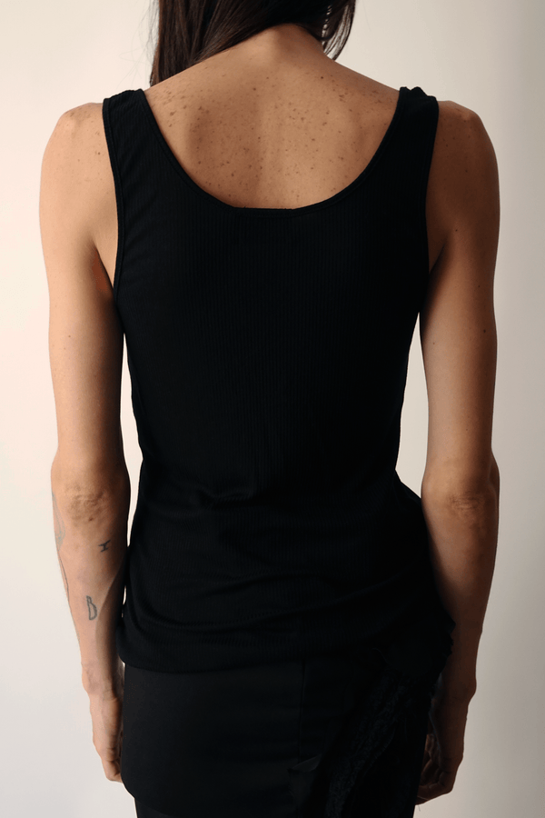 Basic Tank Top With Upcycled Lingerie Accessories-TRANSE PARIS-APOC STORE