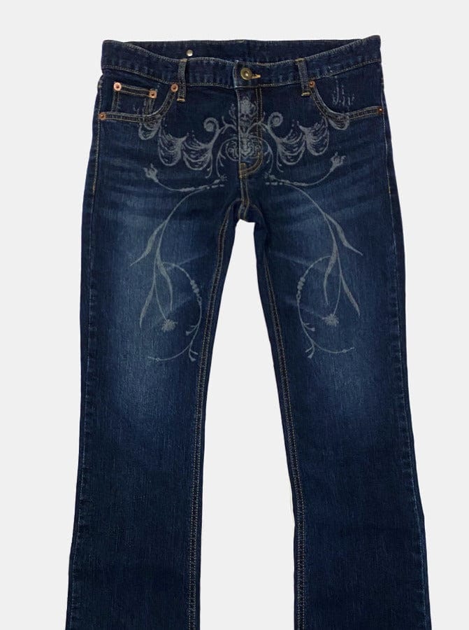 tattooed hiphugger denim-Lalameemee-APOC STORE