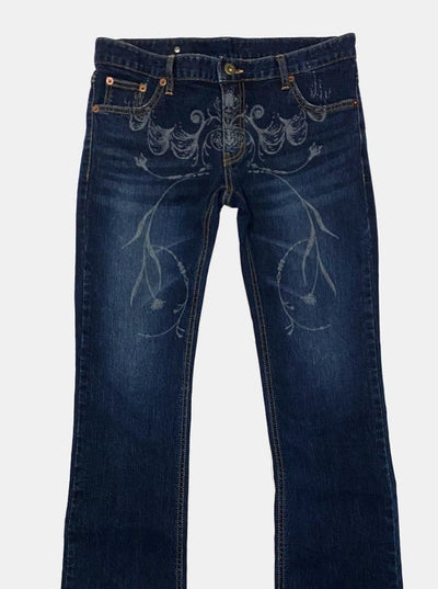 tattooed hiphugger denim-Lalameemee-APOC STORE
