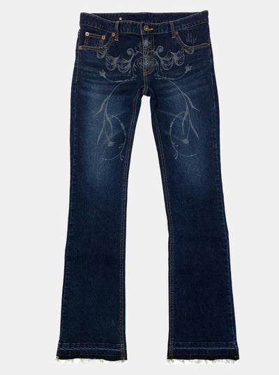 tattooed hiphugger denim-Lalameemee-APOC STORE