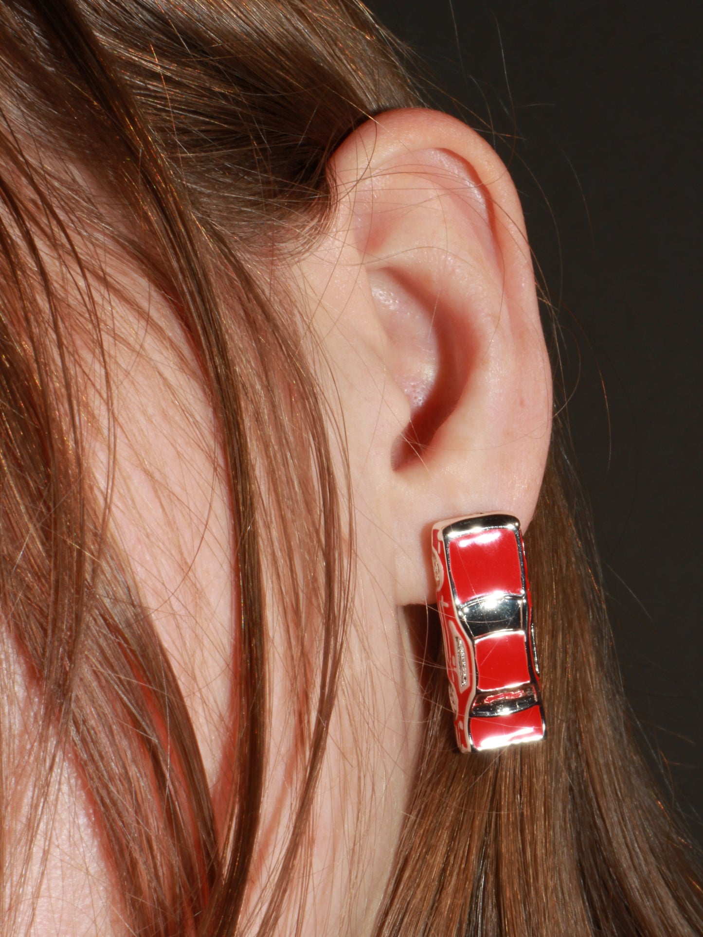 Traffic Jam Earrings Red-Marland Backus-APOC STORE