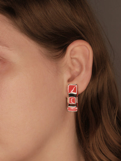 Traffic Jam Earrings Red-Marland Backus-APOC STORE