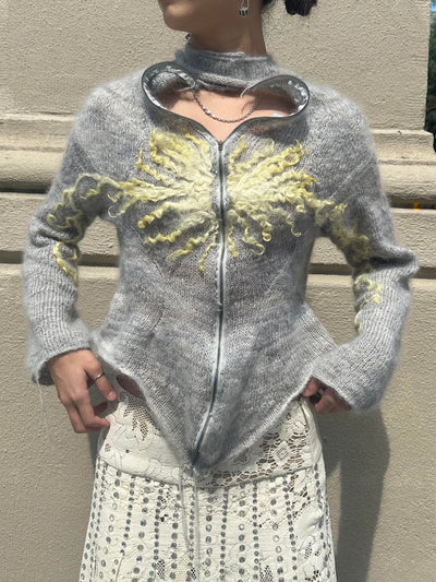 Goldenrod Moto Zip Up-GRACE GUI-APOC STORE