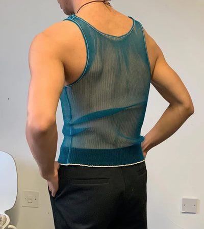 Monofilament Tank - Teal-Khanh Brice Nguyen-APOC STORE