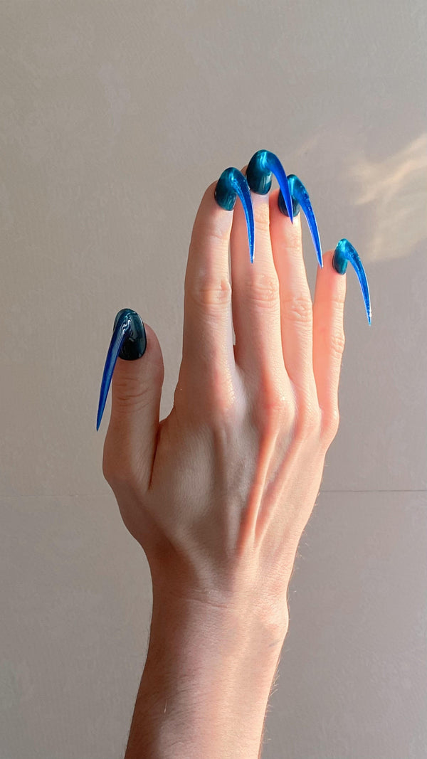 Blue Reverse Nail Set-Texto Dallas-APOC STORE