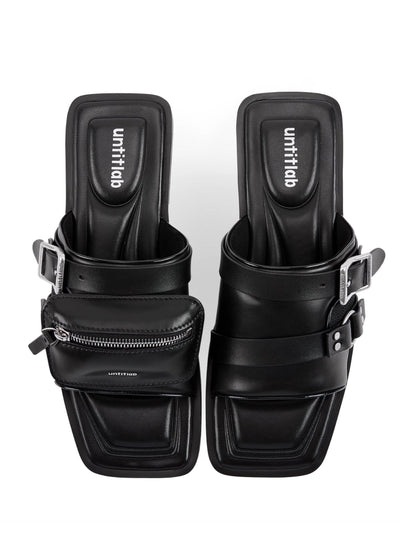Reel Black Bag Belts Sandals-untitlab-APOC STORE