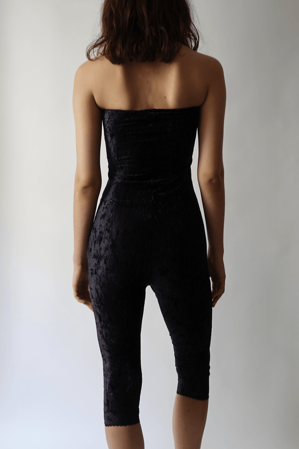 Velvet Ruffle Body Black-TRANSE PARIS-APOC STORE