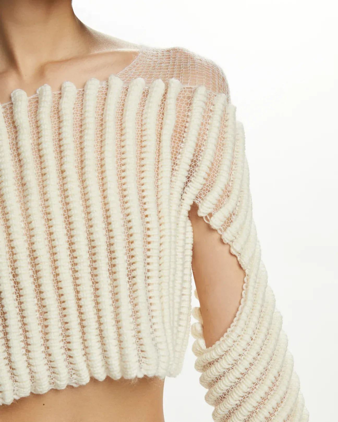 Hand Knit 3D Stripe Knit Top-July Li-APOC STORE