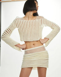 Hand Knit 3D Stripe Skirt-July Li-APOC STORE