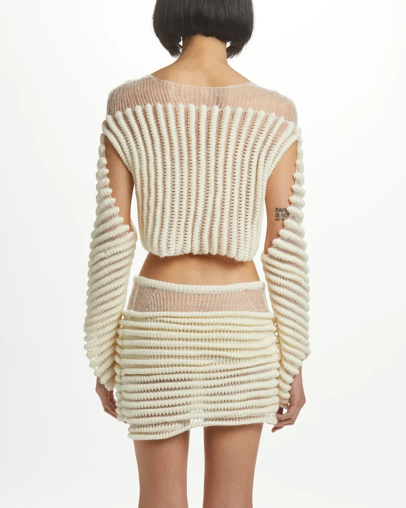 Hand Knit 3D Stripe Skirt-July Li-APOC STORE