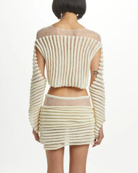 Hand Knit 3D Stripe Skirt-July Li-APOC STORE