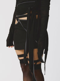 TWIST WRAP SKIRT BLACK-Lalameemee-APOC STORE