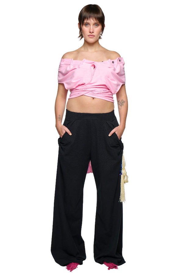 Backless Polo Shirt - Pink-Karlaidlaw-APOC STORE