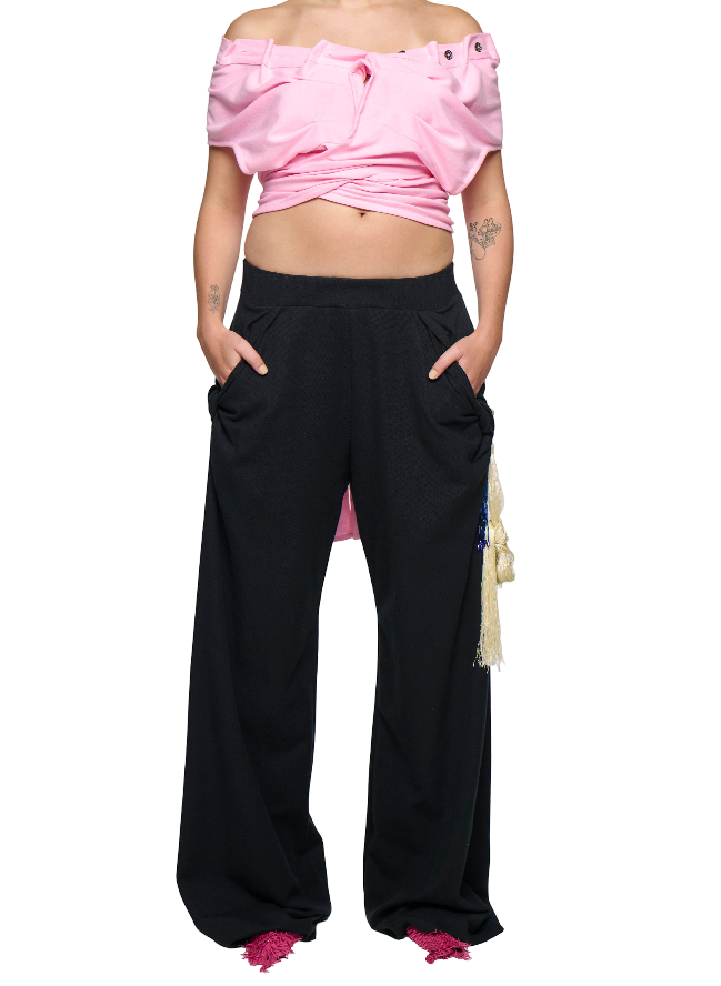 Pique Frank Pant - Black-Karlaidlaw-APOC STORE