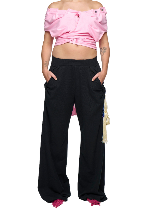 Pique Frank Pant - Black-Karlaidlaw-APOC STORE