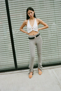 Ribbed Drape Trousers-Krystal Paniagua-APOC STORE