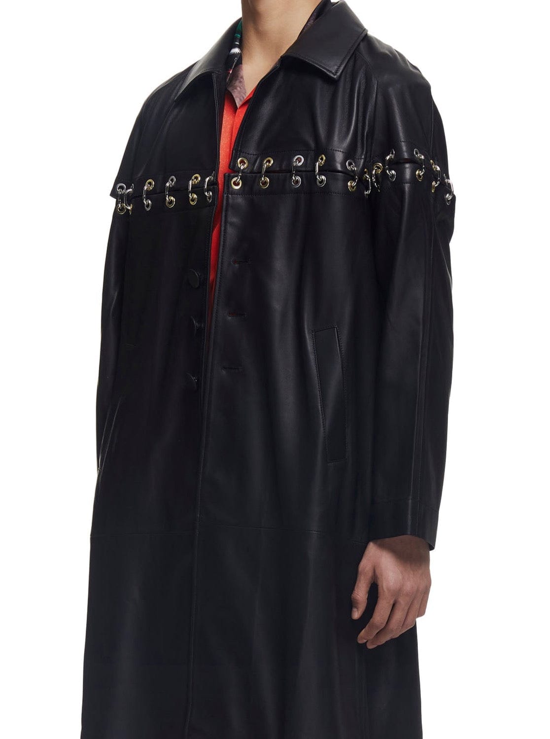 Chainlock Leather Coat-XIMONLEE-APOC STORE