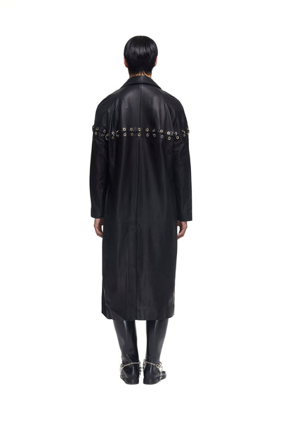 Chainlock Leather Coat-XIMONLEE-APOC STORE
