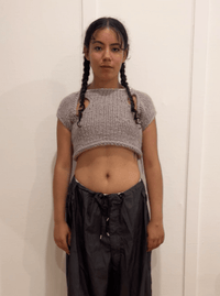 Cut-Out Cropped Baby Tee-VAISSEAU-APOC STORE