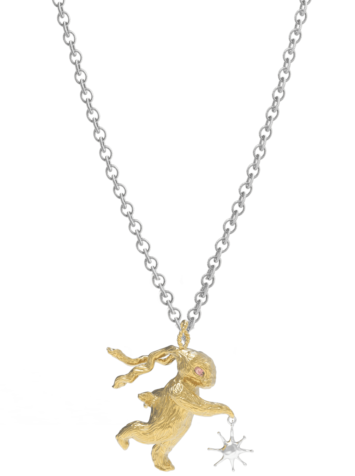 Gold Lucky Rabbit Solo Dance Necklace-Ancient Future-APOC STORE