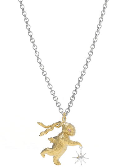 Gold Lucky Rabbit Solo Dance Necklace-Ancient Future-APOC STORE