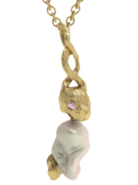 Gold Lucky Rabbit Pearl Necklace-Ancient Future-APOC STORE