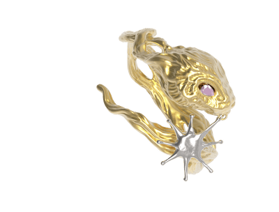 Gold Lucky Rabbit Ring with Stars-Ancient Future-APOC STORE