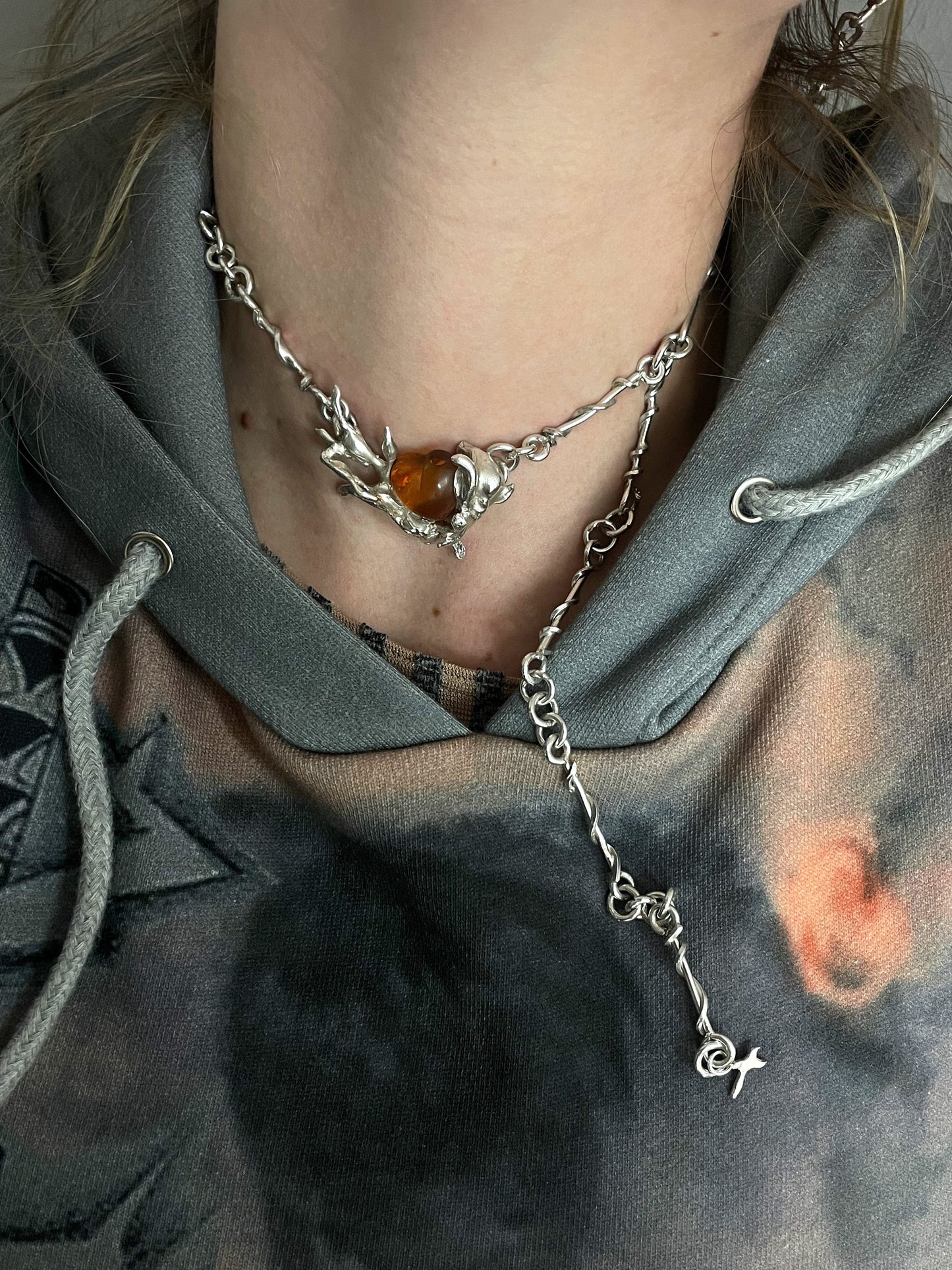 AMBER HEART NECKLACE-Colombe d’Humieres-APOC STORE