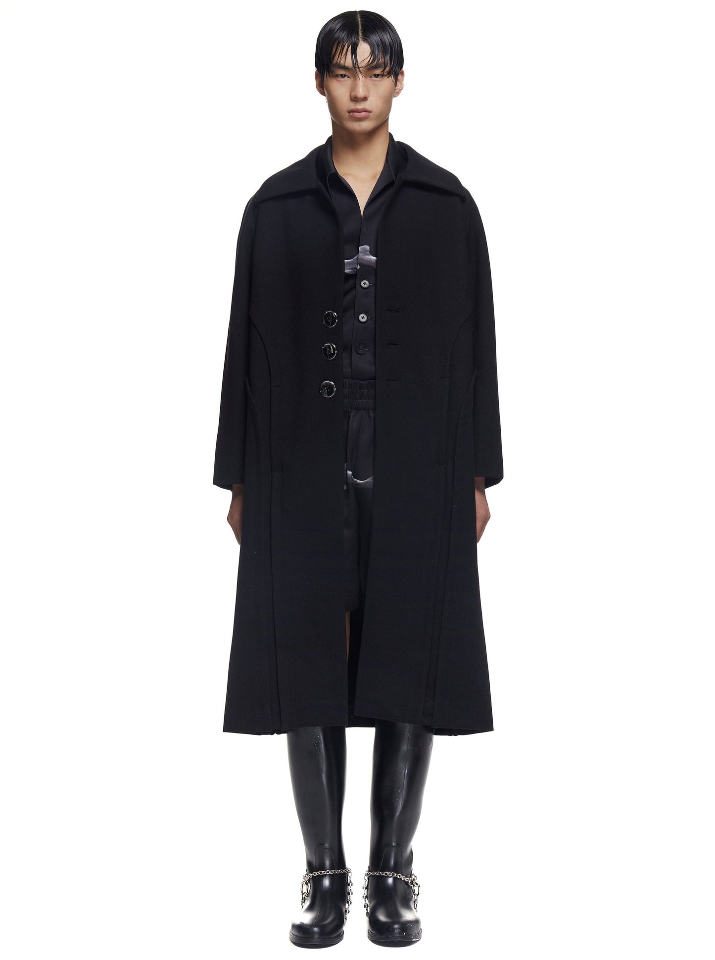 Paneled Wool Coat-XIMONLEE-APOC STORE