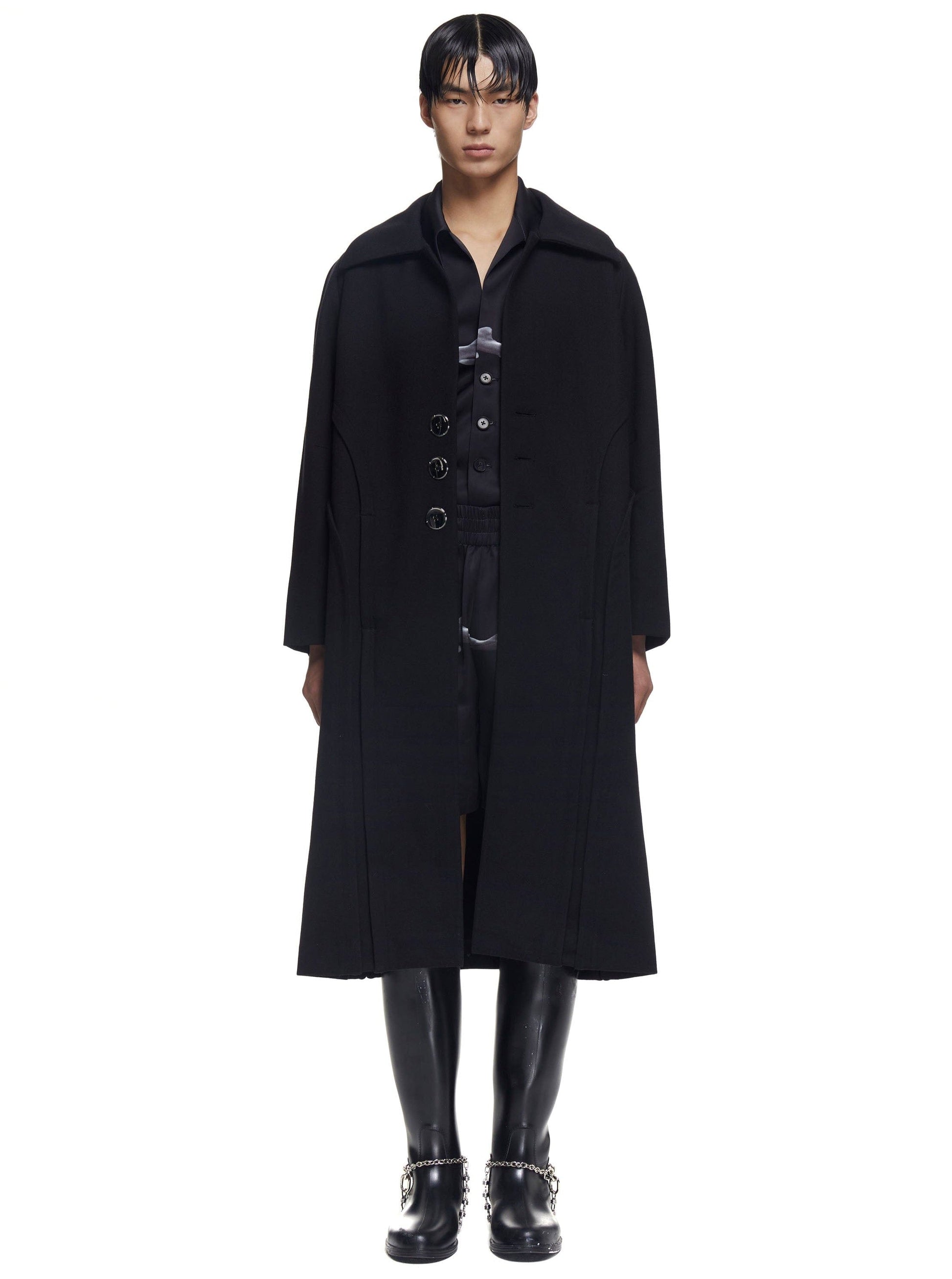 Paneled Wool Coat-XIMONLEE-APOC STORE
