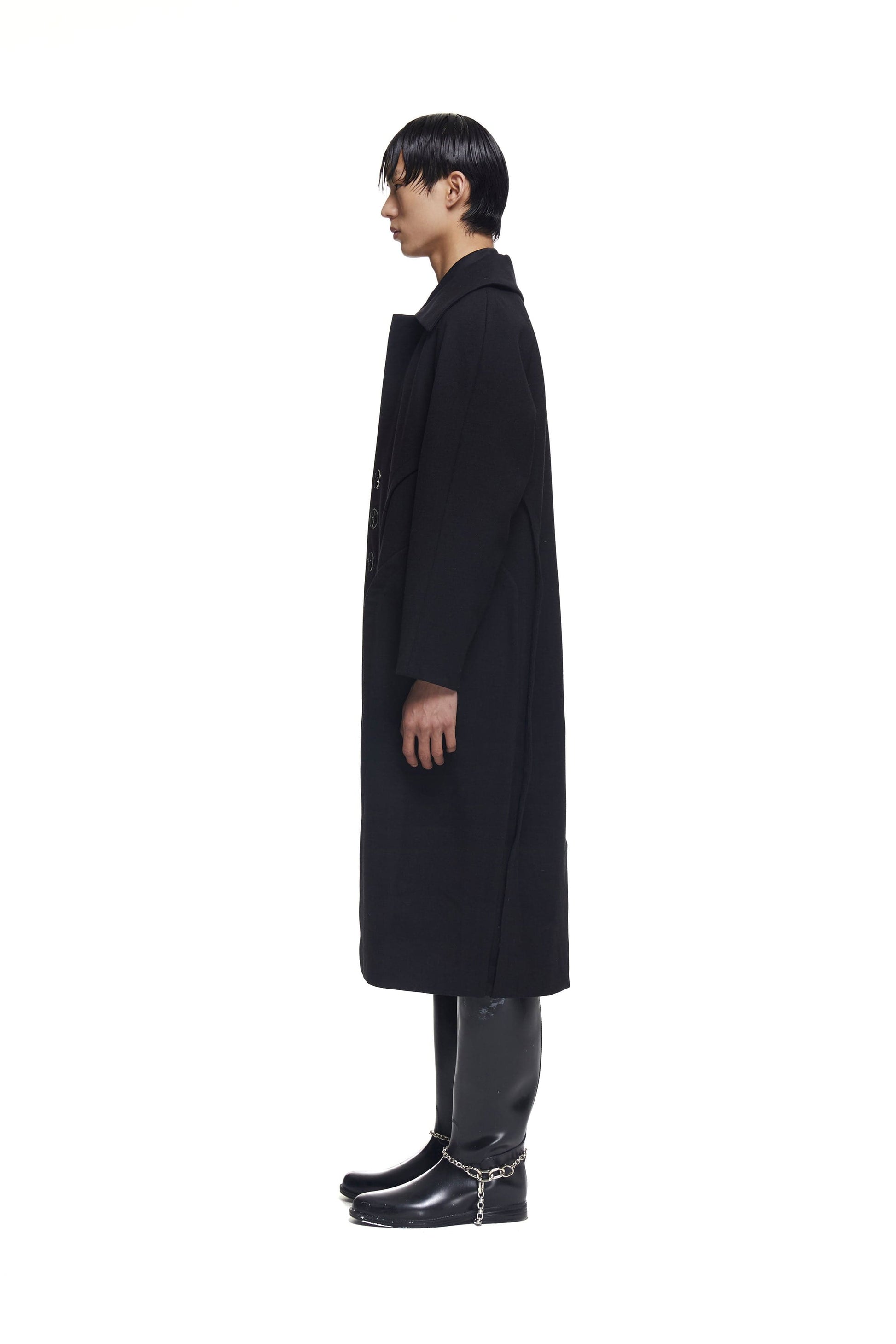 Paneled Wool Coat-XIMONLEE-APOC STORE
