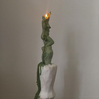 Pair of Sea Nymph Candles - Green-Imogen van der Pols-APOC STORE